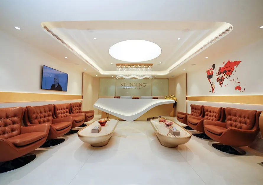 Stunning Dentistry New Delhi flagship hospital reception lobby